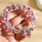 Natural Crystal Purple Acai Single Circle Bracelet - Wisdom & Spirituality - Wisdom & Spirituality